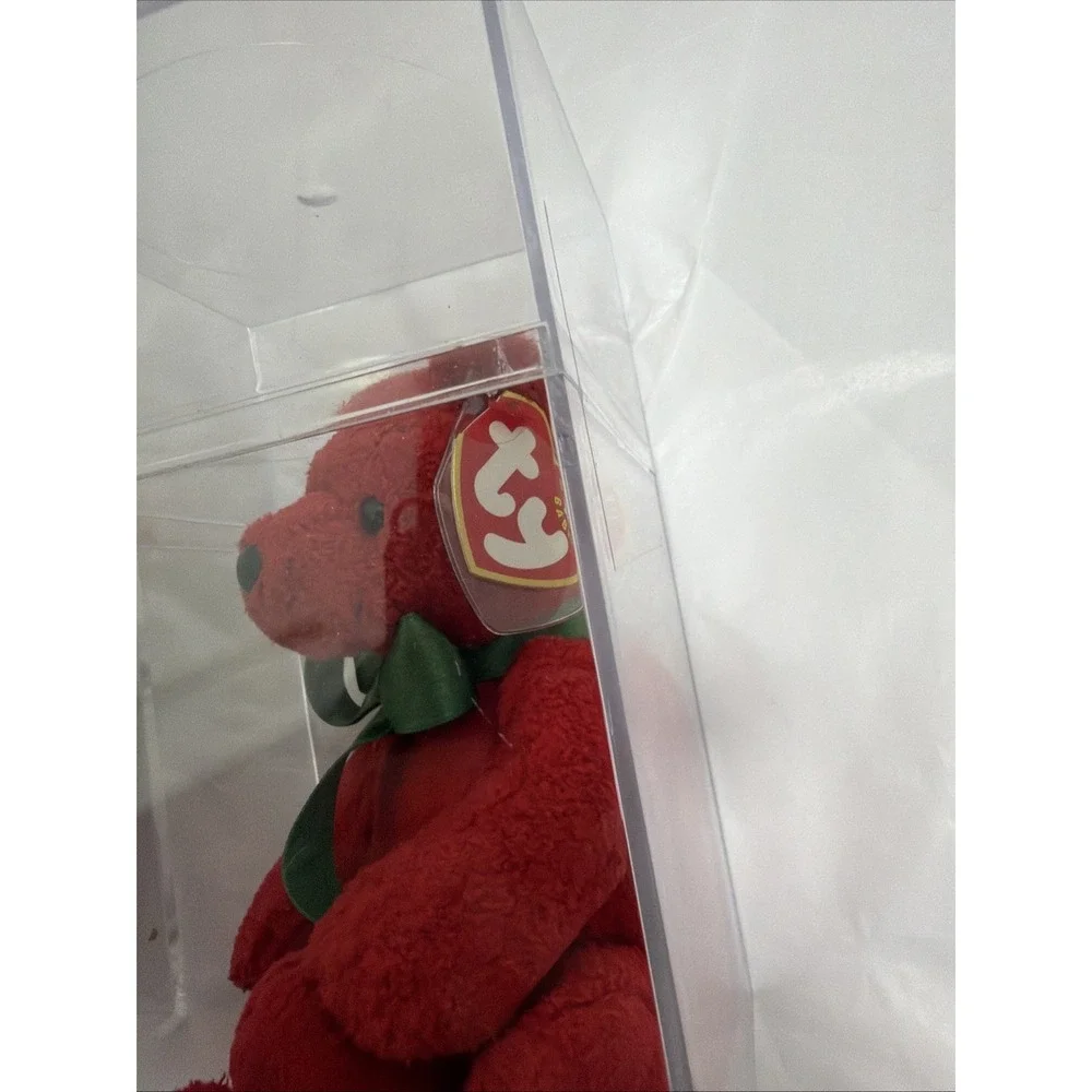 2 Ty Beanie Baby, Mistletoe, And Halo II Tagged With Protectors Display Boxes